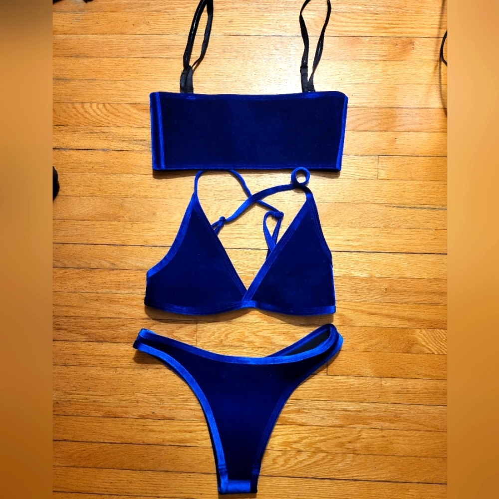 Hoaka Royal Blue Velvet 3 piece set